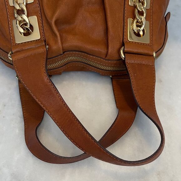 Michael Kors Bag Purse Handbag Leather Gold Chain Inner Pocket Double Strap Hobo - Picture 11 of 16